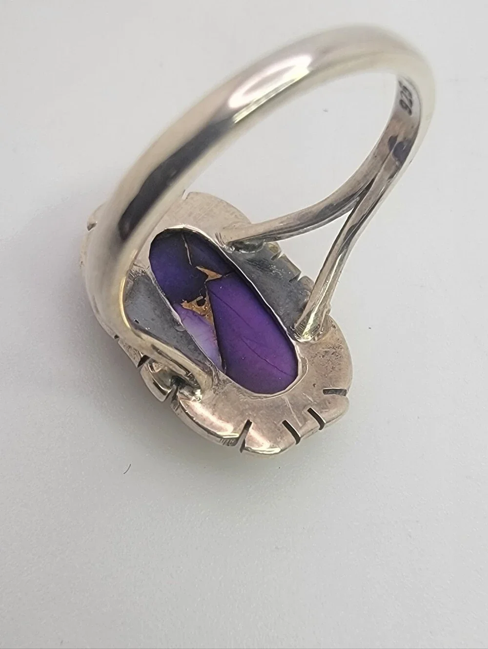 Sterling Silver Purple Stone Oval Ring